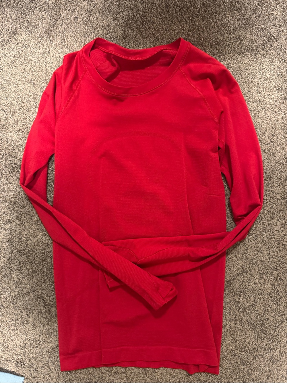 lululemon athletica Red Long Sleeve Crew Top